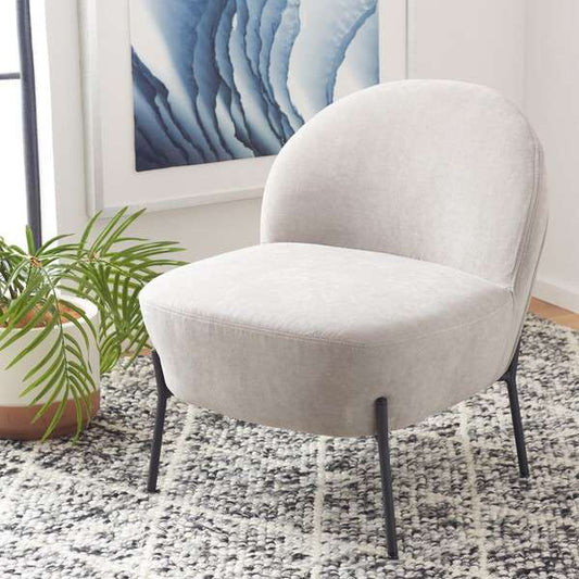 Safavieh Brax Petite Slipper Chair - Light Gray | Accent Chairs | Modishstore