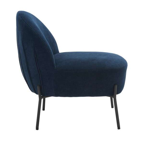 Safavieh Brax Petite Slipper Chair - Navy | Accent Chairs | Modishstore - 3
