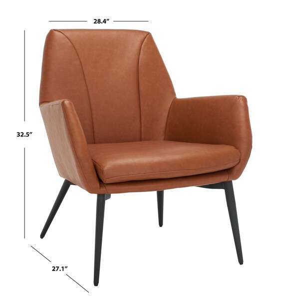 Safavieh Auggie Arm Chair - Cognac | Armchairs | Modishstore - 4