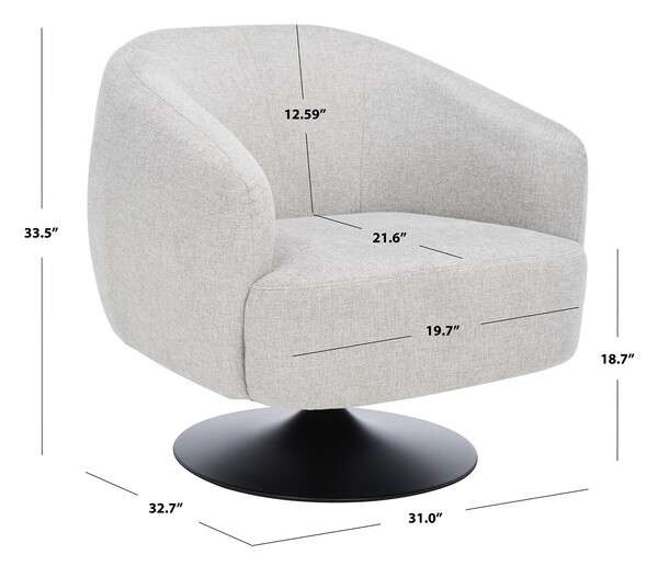 Safavieh Ezro Upholstered Accent Chair - Light Gray | Accent Chairs | Modishstore - 4