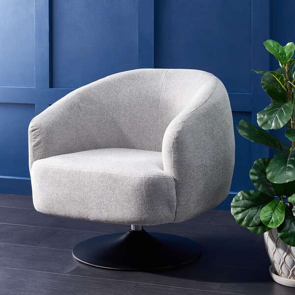 Safavieh Ezro Upholstered Accent Chair - Light Gray | Accent Chairs | Modishstore
