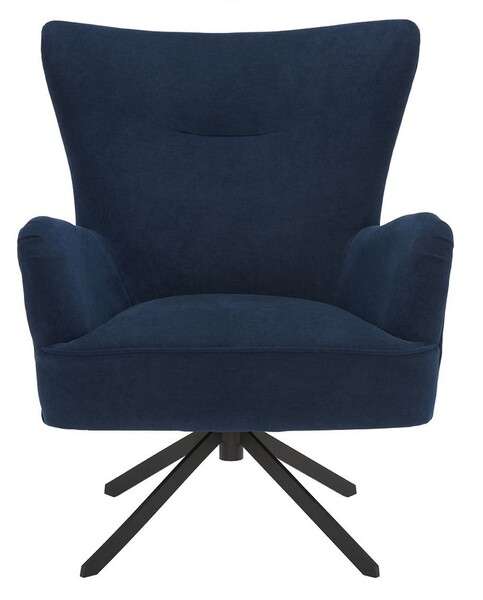 Safavieh Geonna Upholstered Arm Chair - Navy | Armchairs | Modishstore