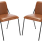 Safavieh Taddeo Side Chair Set Of 2 - Light Brown Pu | Accent Chairs | Modishstore - 2