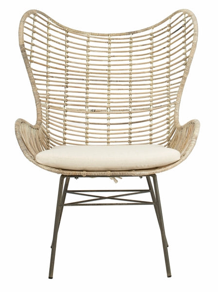 Safavieh Malia Rattan Wingback Armchair | Accent Chairs | Modishstore - 1