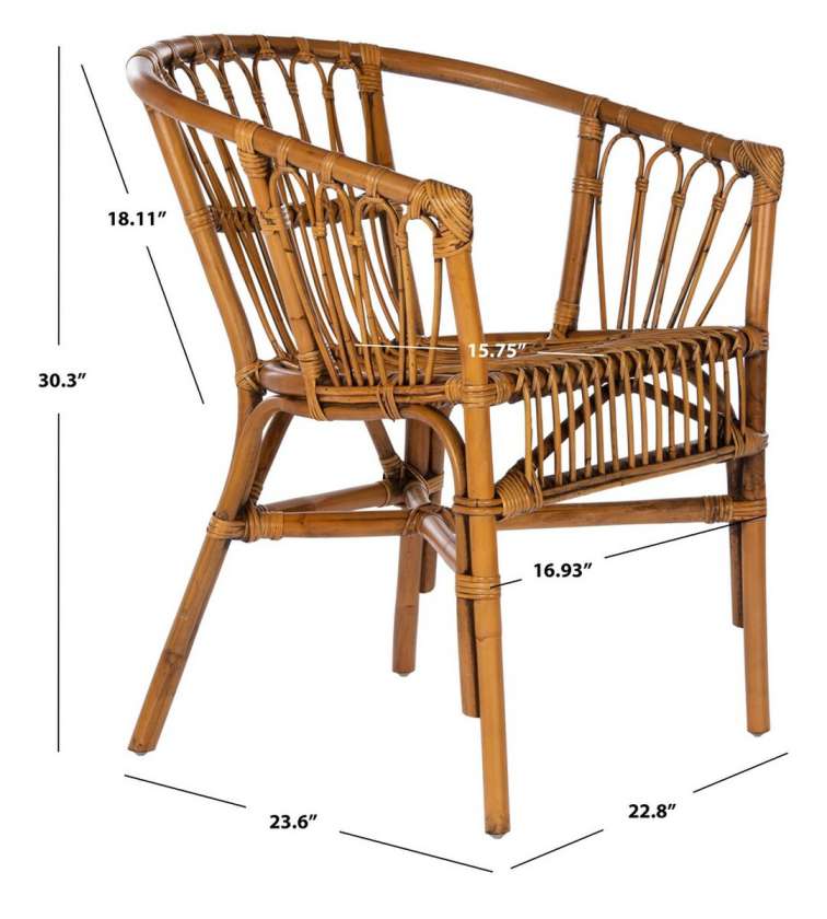 Safavieh Adriana Rattan Accent Chair | Accent Chairs | Modishstore - 12