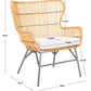 Safavieh Lenu Rattan Accent Chair W/ Cushion | Accent Chairs |  Modishstore  - 8
