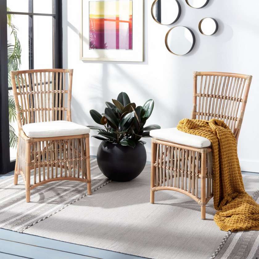 Safavieh Erika Rattan Accent Chair W/ Cushion | Accent Chairs | Modishstore - 2