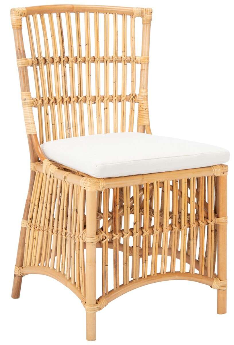 Safavieh Erika Rattan Accent Chair W/ Cushion Set Of 2 - Natural | Accent Chairs | Modishstore - 2