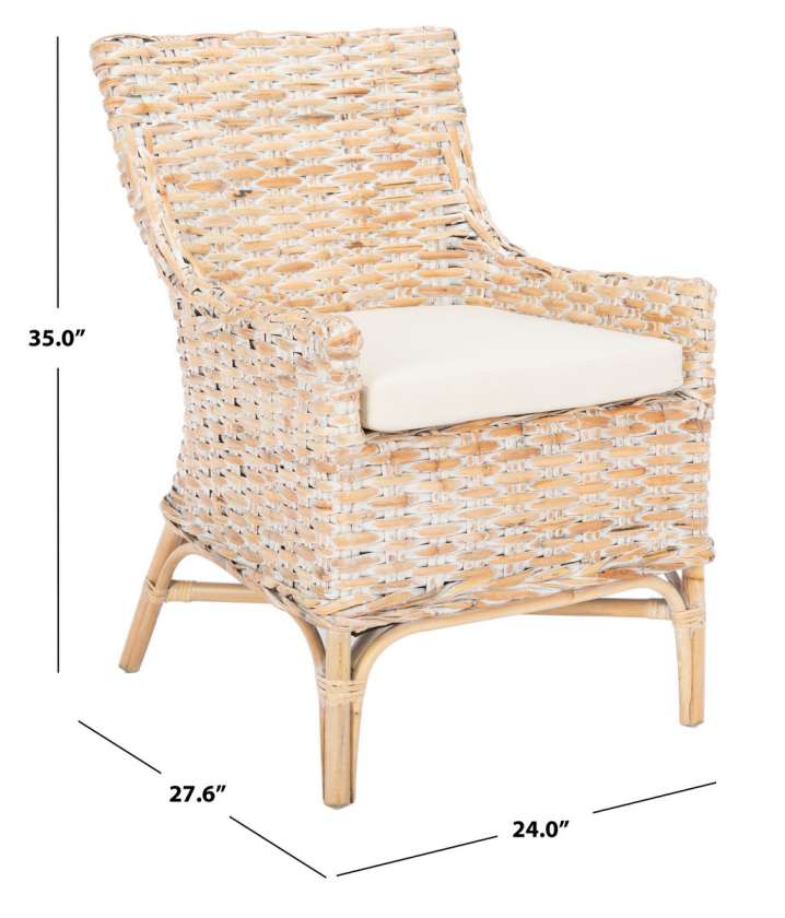 Safavieh Cristen Rattan Accent Chair W/ Cushion | Accent Chairs | Modishstore - 3