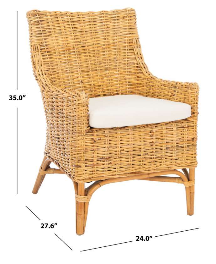 Safavieh Cristen Rattan Accent Chair W/ Cushion | Accent Chairs | Modishstore - 8