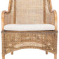 Safavieh Charlie Rattan Accent Chair W/ Cushion - Dark Natural | Accent Chairs | Modishstore