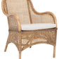 Safavieh Charlie Rattan Accent Chair W/ Cushion - Dark Natural | Accent Chairs | Modishstore - 2