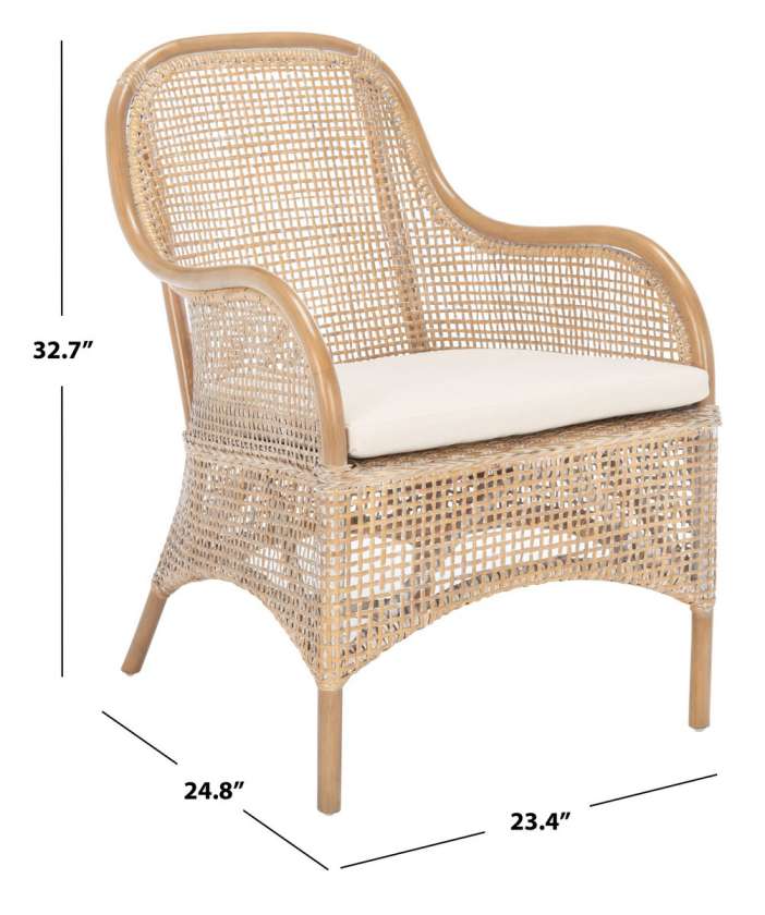 Safavieh Charlie Rattan Accent Chair W/ Cushion | Accent Chairs | Modishstore - 4