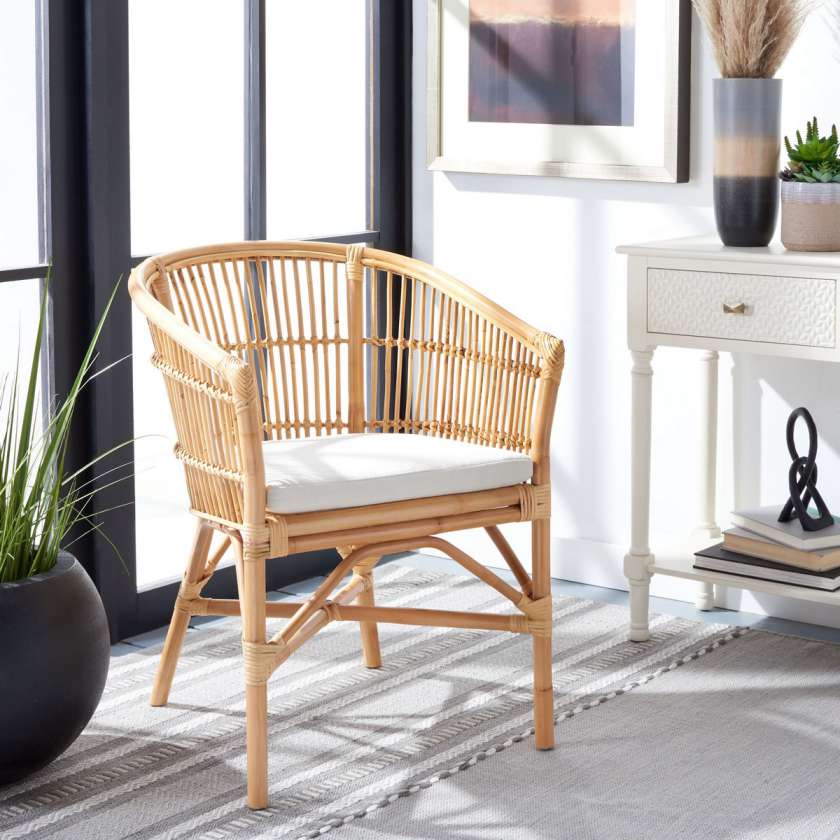 Safavieh Olivia Rattan Accent Chair W/ Cushion | Accent Chairs | Modishstore - 2