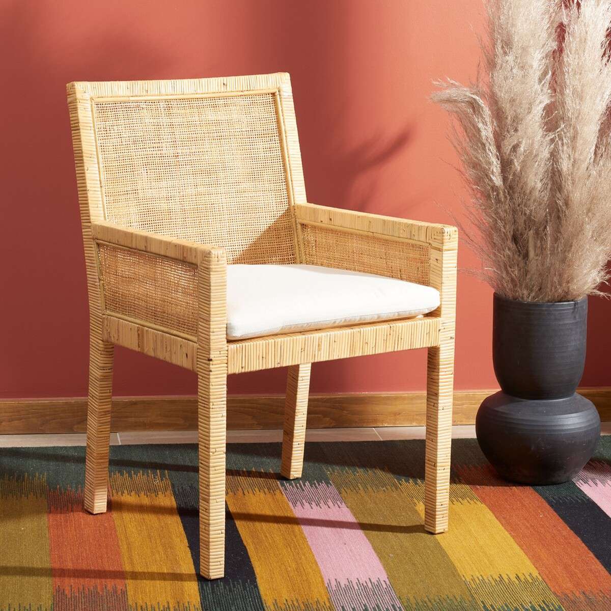Safavieh Sarai Accent Chair W/ Cushion - Natural | Accent Chairs | Modishstore - 4
