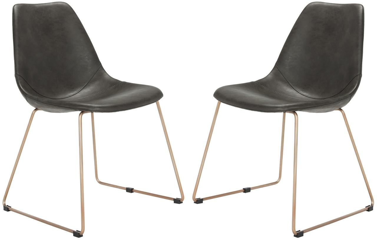 Safavieh Dorian Midcentury Modern Leather Dining Chair | Accent Chairs | Modishstore - 1