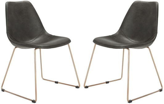 Safavieh Dorian Midcentury Modern Leather Dining Chair | Accent Chairs | Modishstore - 1