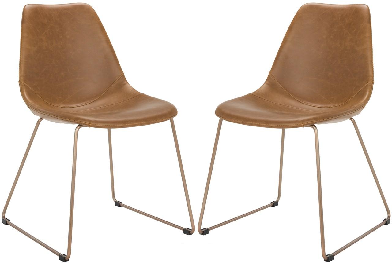 Safavieh Dorian Midcentury Modern Leather Dining Chair | Accent Chairs |  Modishstore  - 5