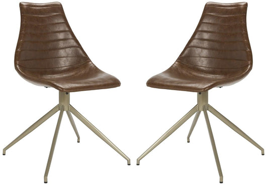 Safavieh Lynette Midcentury Modern Leather Swivel Dining Chair | Accent Chairs |  Modishstore 