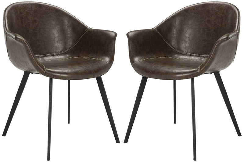 Safavieh Dublin Midcentury Modern Leather Dining Tub Chair | Accent Chairs |  Modishstore 