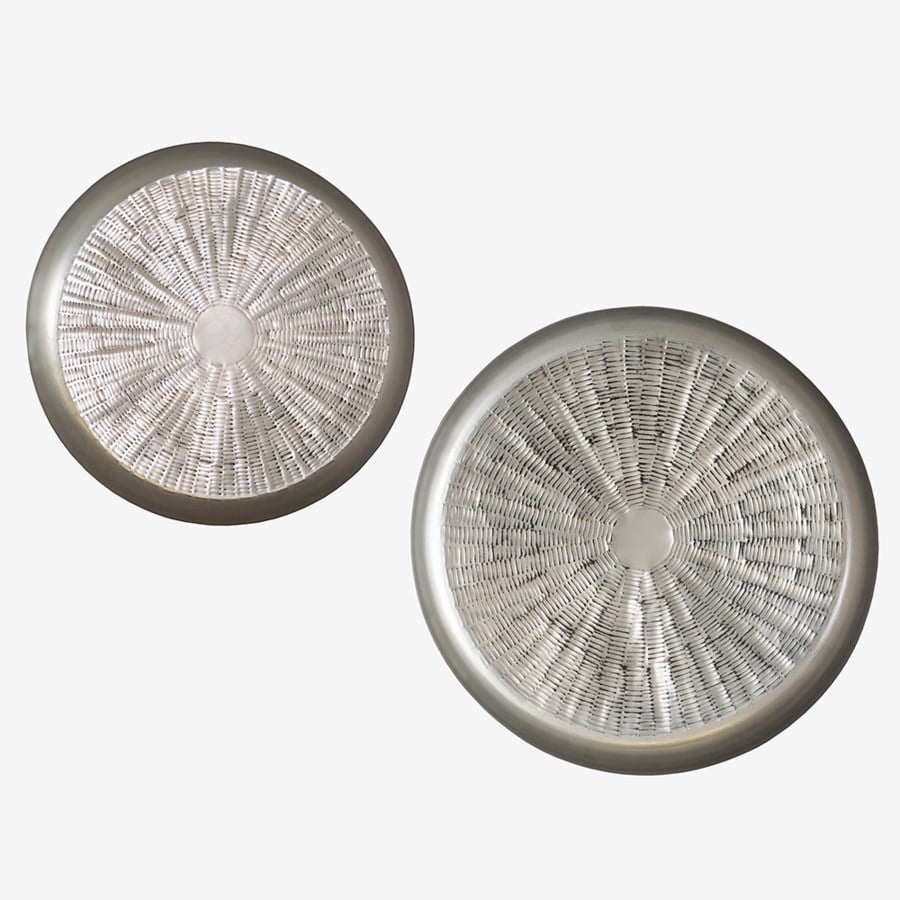 Metal Wall Decor (set/2)-20"/24"- Antique Pewter by Jeffan | Wall Decor | Modishstore