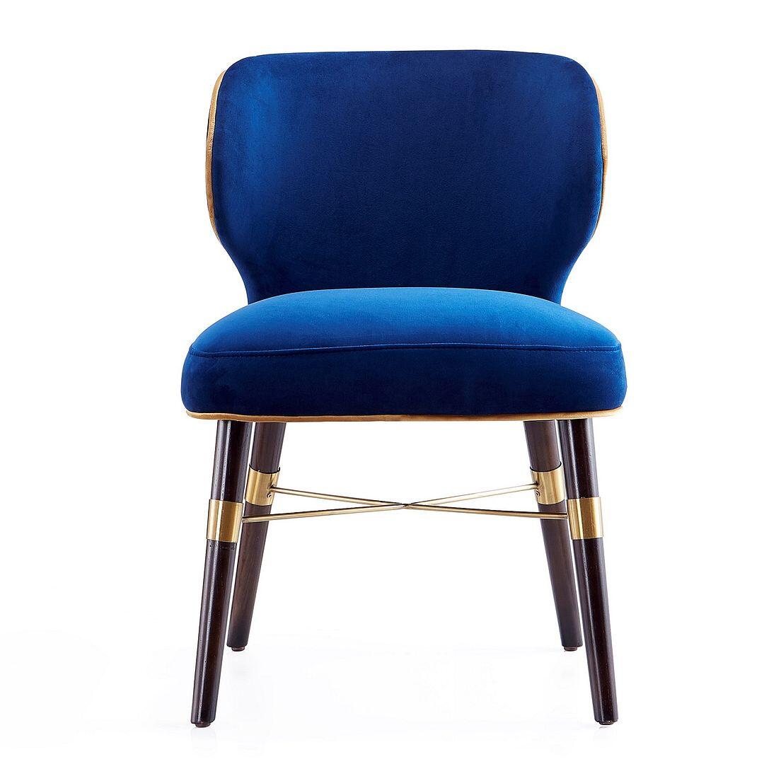 Manhattan Comfort Strine Royal Blue Velvet Dining Chair (Set of 2) | Dining Chairs | Modishstore - 6
