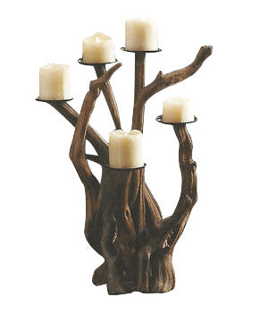Driftwood Natural Dark Candelabra, Horizontal & Vertical | Candle Holders | Modishstore-5