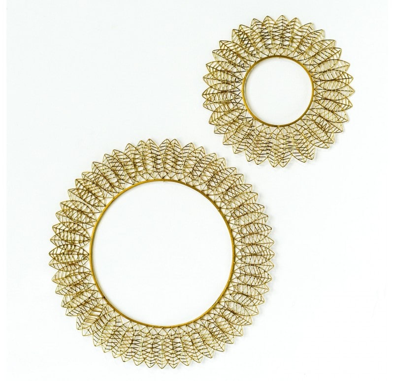 Wire Leaf Disc Wall Art by Gold Leaf Design Group Set Of 2 | Wall Decor | Modishstore - 5