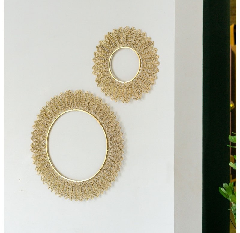 Wire Leaf Disc Wall Art by Gold Leaf Design Group | Wall Decor | Modishstore-2
