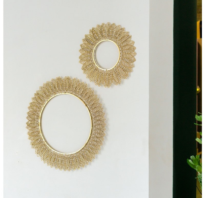 Wire Leaf Disc Wall Art by Gold Leaf Design Group Set Of 2 | Wall Decor | Modishstore - 6