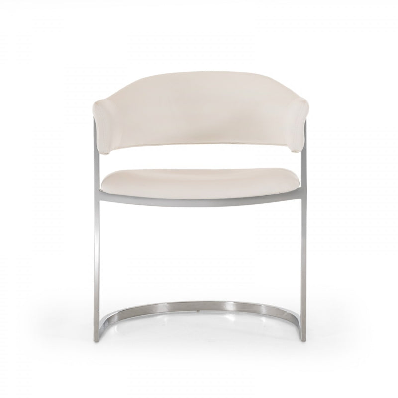 Vig Furniture Modrest Allie Contemporary White Leatherette Dining Chair | Modishstore | Dining Chairs