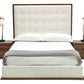 Modrest Amberlie - White Vegan Leather & Walnut Bed | Beds | Modishstore - 2