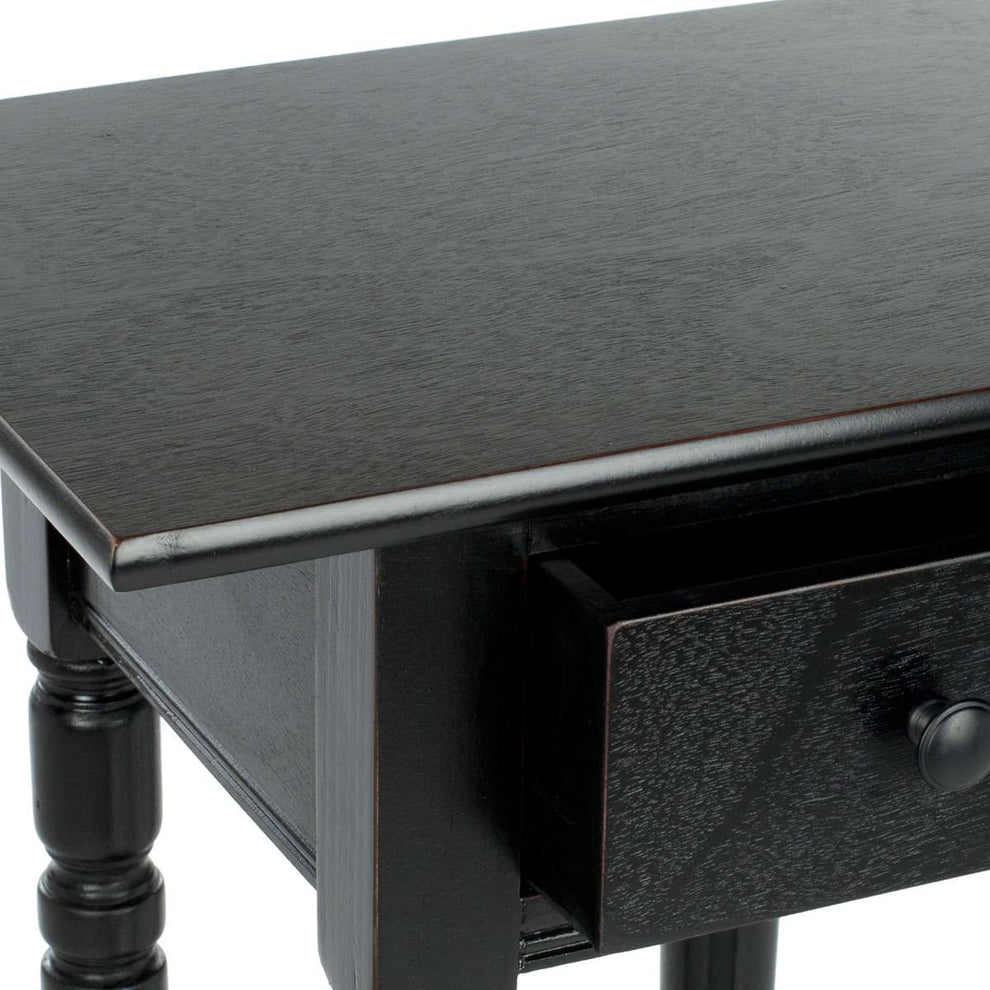 Safavieh Sabrina End Table With Storage Drawer - Distressed Black | Accent Tables | Modishstore - 2