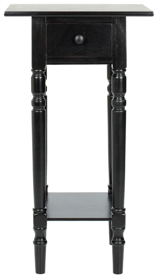 Safavieh Sabrina End Table With Storage Drawer - Distressed Black | Accent Tables | Modishstore