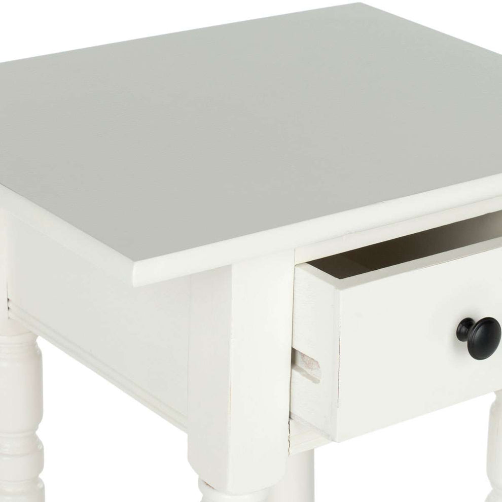 Safavieh Sabrina End Table With Storage Drawer - Distressed Cream | Accent Tables | Modishstore - 2