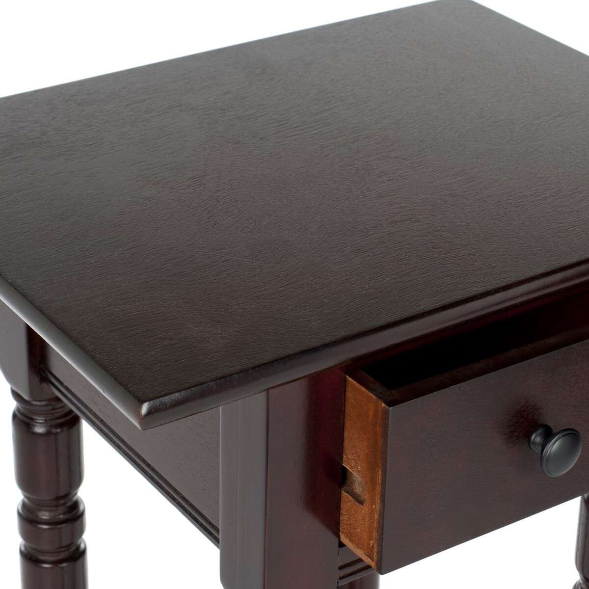 Safavieh Sabrina End Table With Storage Drawer - Dark Cherry | Accent Tables | Modishstore - 2
