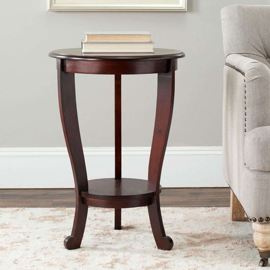 Safavieh Mary Pedestal Side Table - Dark Cherry | Accent Tables | Modishstore