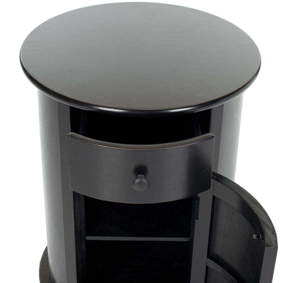 Safavieh Tabitha Swivel Accent Table - Distressed Black | Cabinets | Modishstore - 3
