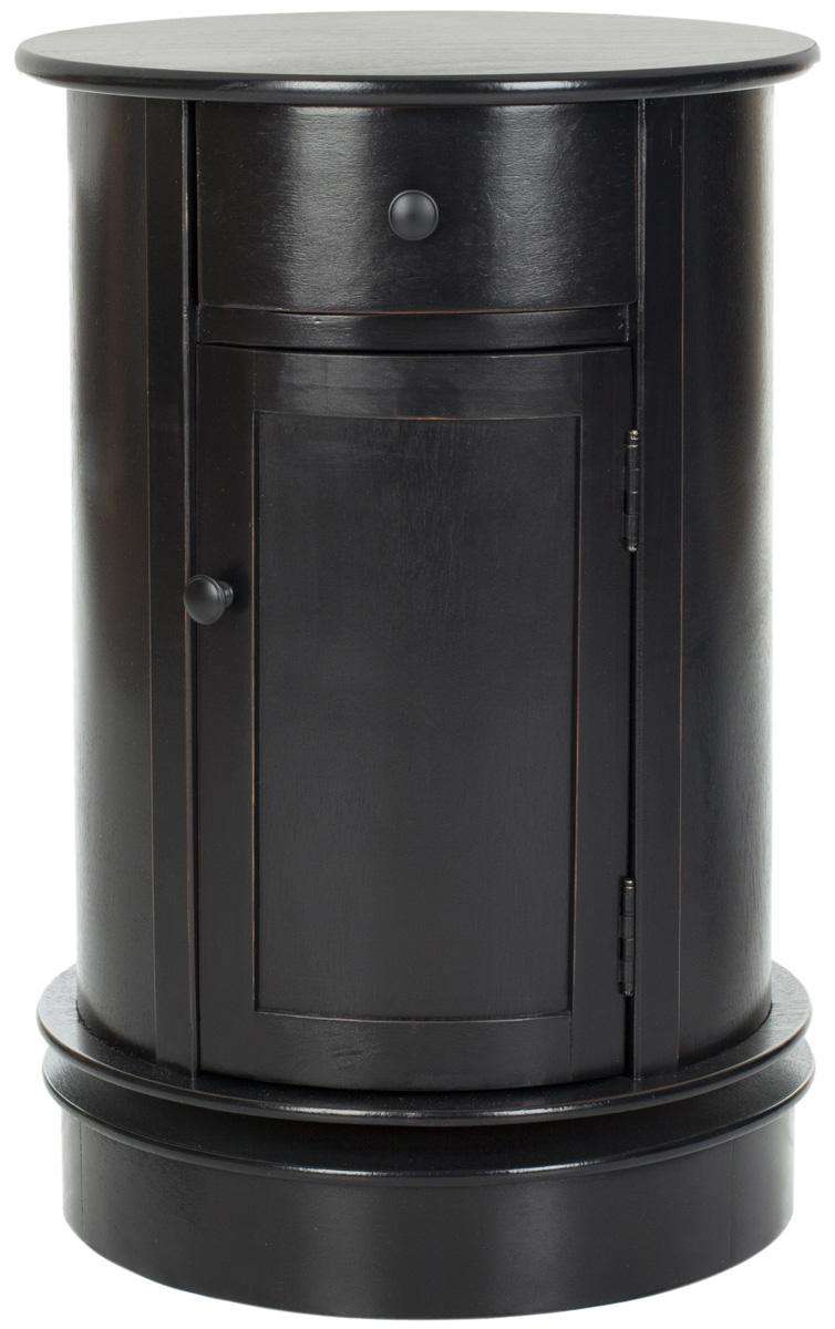Safavieh Tabitha Swivel Accent Table - Distressed Black | Cabinets | Modishstore - 2