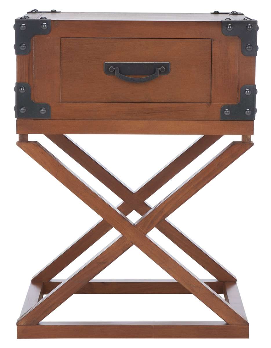 Safavieh Dunstan Accent Table With Storage Drawer - Brown | Accent Tables | Modishstore - 2