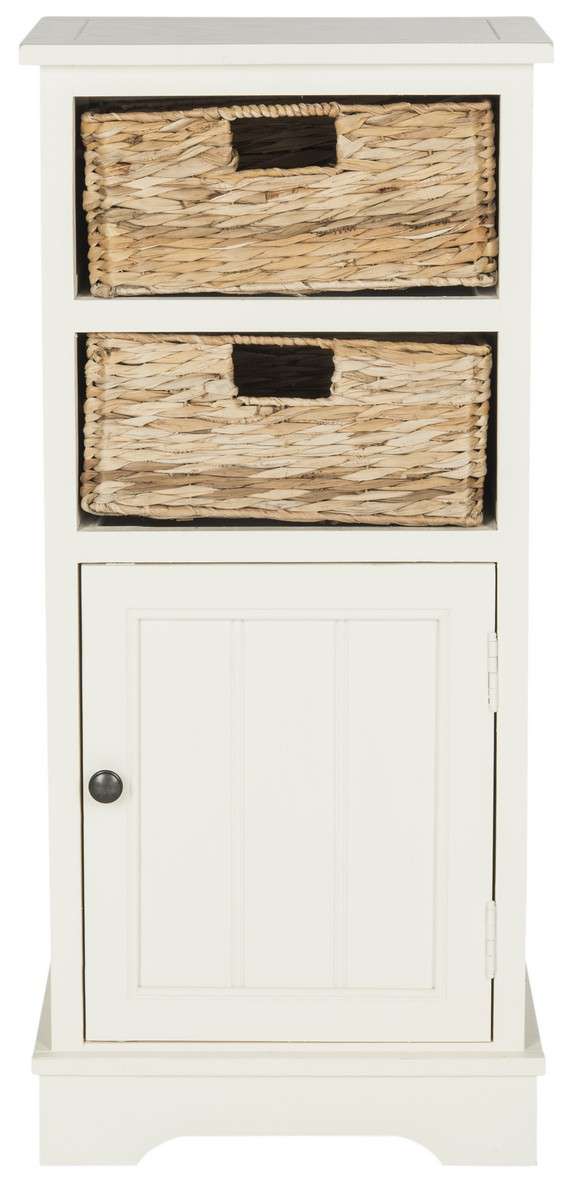 Safavieh Connery Cabinet - Distressed White | End Tables | Modishstore