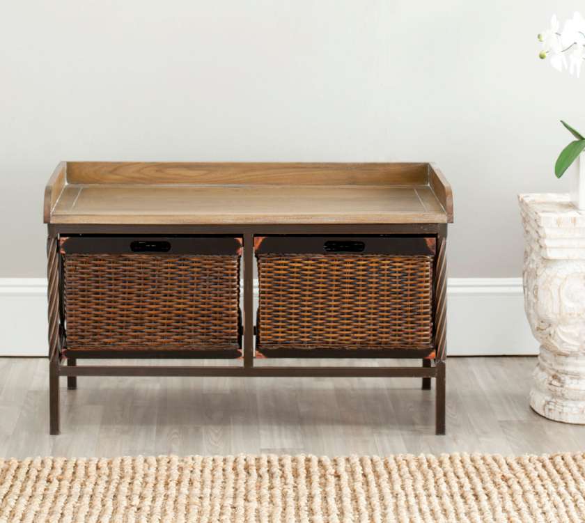 Safavieh Noah 2 Drawer Wooden Storage Bench | Benches | Modishstore - 2