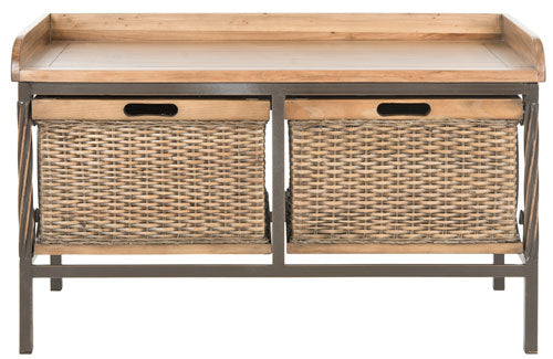 Safavieh Noah 2 Drawer Wooden Storage Bench | Benches | Modishstore - 5