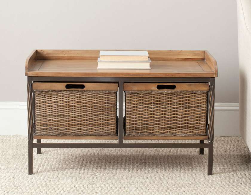 Safavieh Noah 2 Drawer Wooden Storage Bench | Benches | Modishstore - 6