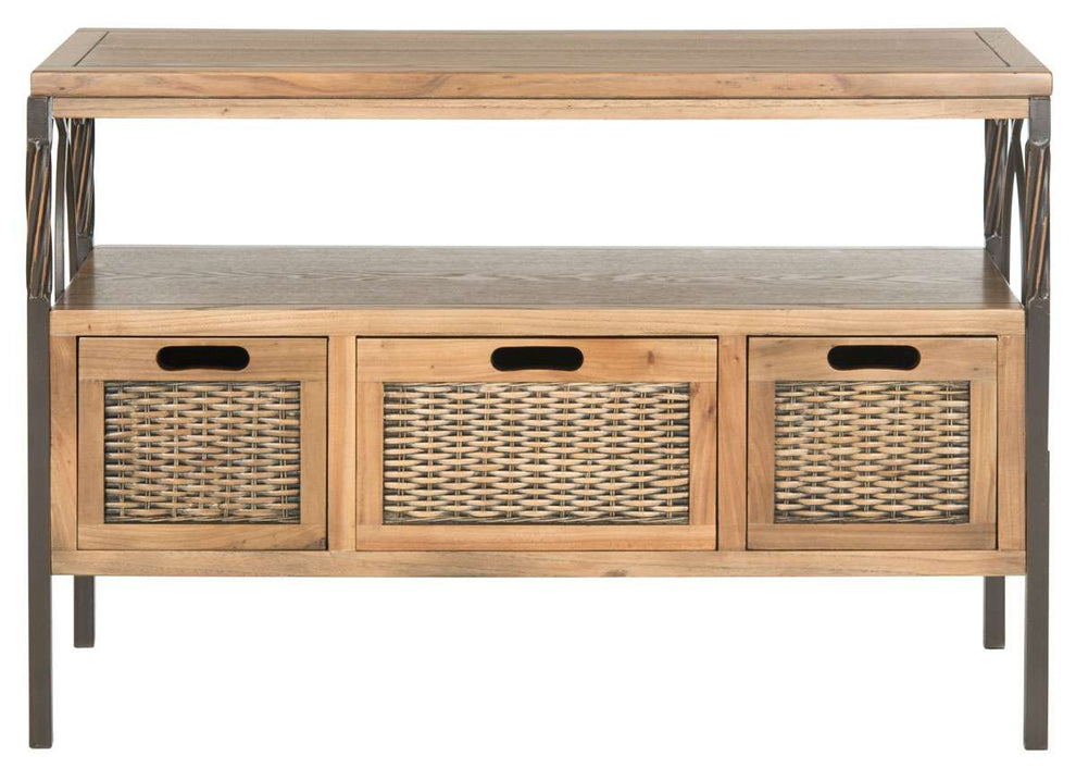 Safavieh Joshua 3 Drawer Console - Oak | Console Tables | Modishstore - 2
