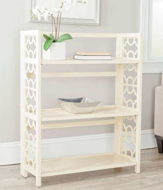 Safavieh Natalie 3 Tier Low Bookcase - Antique White | Etagere | Modishstore