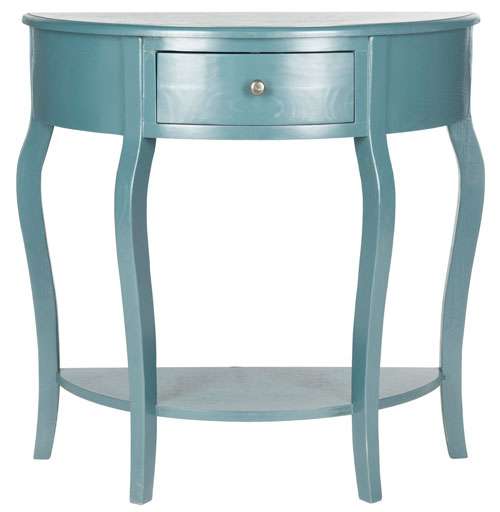 Safavieh Jan Demilune Small Console - Teal | Console Tables | Modishstore