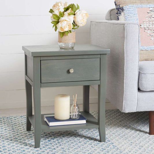 Safavieh Coby Nightstand With Storage Drawer - Ash Gray | Nightstands | Modishstore