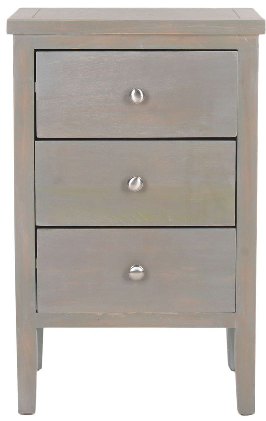 Safavieh Deniz Nightstand With Storage Drawers - Ash Gray | Nightstands | Modishstore