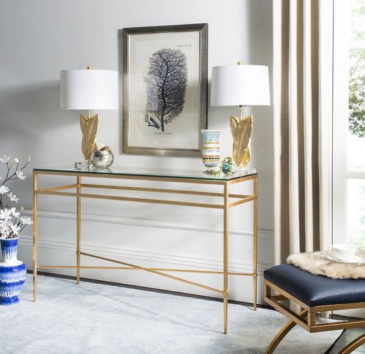 Safavieh Baumgarten Console Table - Gold | Console Tables | Modishstore